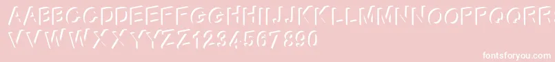 Fonte Therp – fontes brancas em um fundo rosa