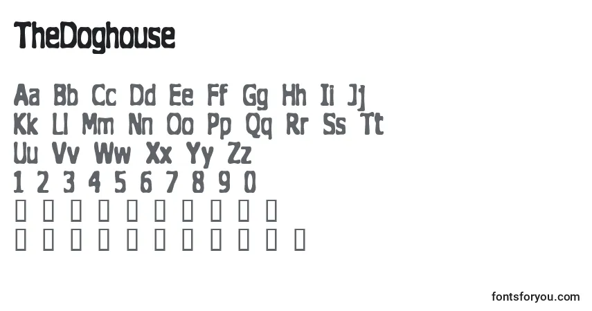 A fonte TheDoghouse – alfabeto, números, caracteres especiais