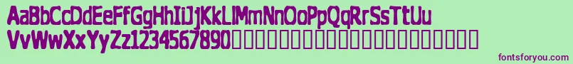 TheDoghouse Font – Purple Fonts on Green Background