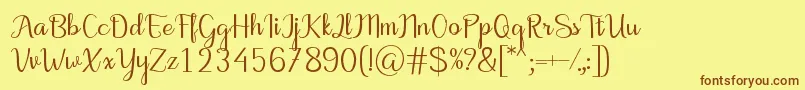 MotiraRegular-fontti – ruskeat fontit keltaisella taustalla