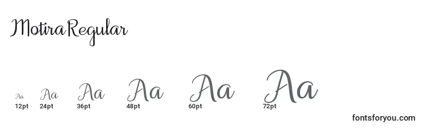 MotiraRegular Font Sizes