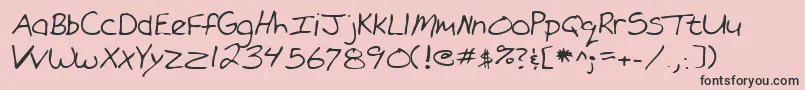 Lehn101-Schriftart – Schwarze Schriften auf rosa Hintergrund
