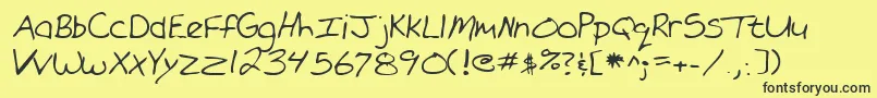 Шрифт Lehn101 – чёрные шрифты на жёлтом фоне