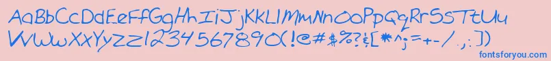 Lehn101-Schriftart – Blaue Schriften auf rosa Hintergrund