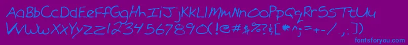 Lehn101-fontti – siniset fontit violetilla taustalla