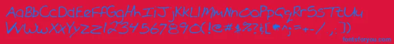 フォントLehn101 – 赤い背景に青い文字