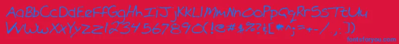 Lehn101 Font – Blue Fonts on Red Background