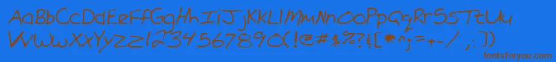 Czcionka Lehn101 – brązowe czcionki na niebieskim tle