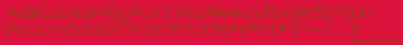 Lehn101-fontti – ruskeat fontit punaisella taustalla