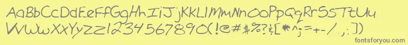 Lehn101-fontti – harmaat kirjasimet keltaisella taustalla
