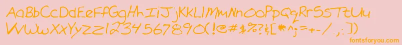 フォントLehn101 – オレンジの文字がピンクの背景にあります。