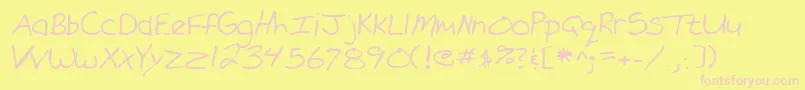 Fonte Lehn101 – fontes rosa em um fundo amarelo