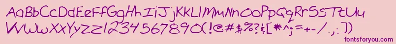 Lehn101-fontti – violetit fontit vaaleanpunaisella taustalla