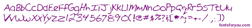フォントLehn101 – 白い背景に紫のフォント