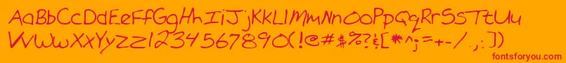 フォントLehn101 – オレンジの背景に赤い文字