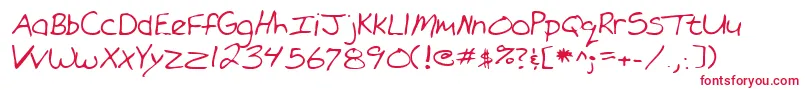 フォントLehn101 – 白い背景に赤い文字