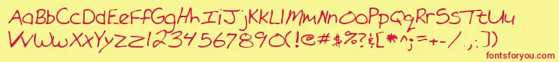フォントLehn101 – 赤い文字の黄色い背景