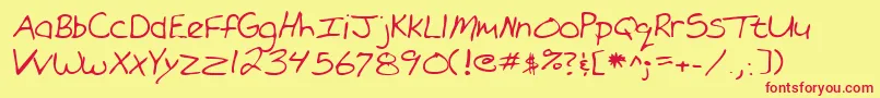 Lehn101 Font – Red Fonts on Yellow Background