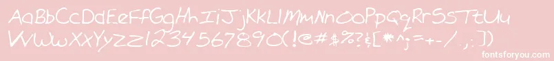 Fonte Lehn101 – fontes brancas em um fundo rosa