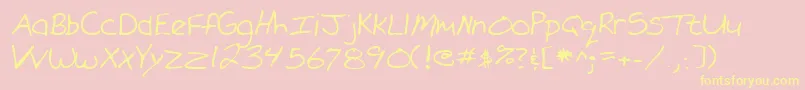 Lehn101-Schriftart – Gelbe Schriften auf rosa Hintergrund