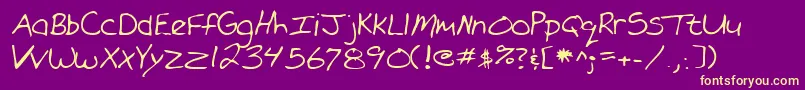 Lehn101-fontti – keltaiset fontit violetilla taustalla