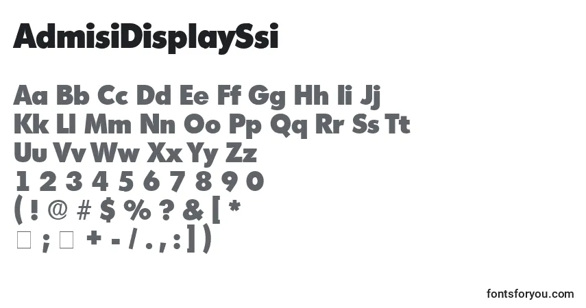 A fonte AdmisiDisplaySsi – alfabeto, números, caracteres especiais