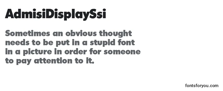 Review of the AdmisiDisplaySsi Font