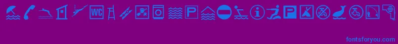 VacationMt Font – Blue Fonts on Purple Background