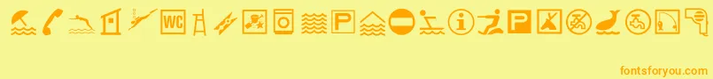 VacationMt Font – Orange Fonts on Yellow Background