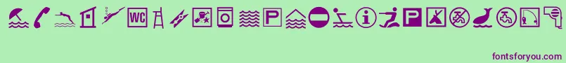 VacationMt Font – Purple Fonts on Green Background