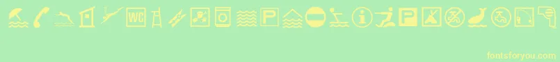 VacationMt Font – Yellow Fonts on Green Background