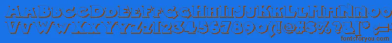 MidlandRailShadowNf-Schriftart – Braune Schriften auf blauem Hintergrund