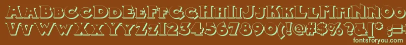 MidlandRailShadowNf Font – Green Fonts on Brown Background