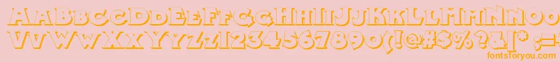 MidlandRailShadowNf-Schriftart – Orangefarbene Schriften auf rosa Hintergrund