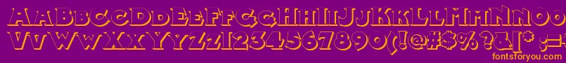 MidlandRailShadowNf-Schriftart – Orangefarbene Schriften auf violettem Hintergrund