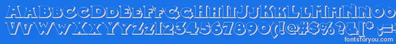 MidlandRailShadowNf Font – Pink Fonts on Blue Background