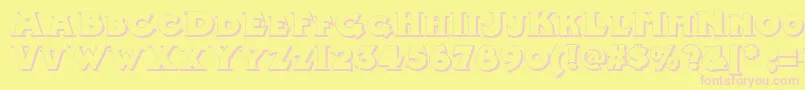 MidlandRailShadowNf-Schriftart – Rosa Schriften auf gelbem Hintergrund