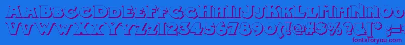 MidlandRailShadowNf-Schriftart – Violette Schriften auf blauem Hintergrund