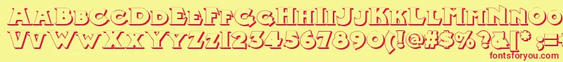 MidlandRailShadowNf Font – Red Fonts on Yellow Background