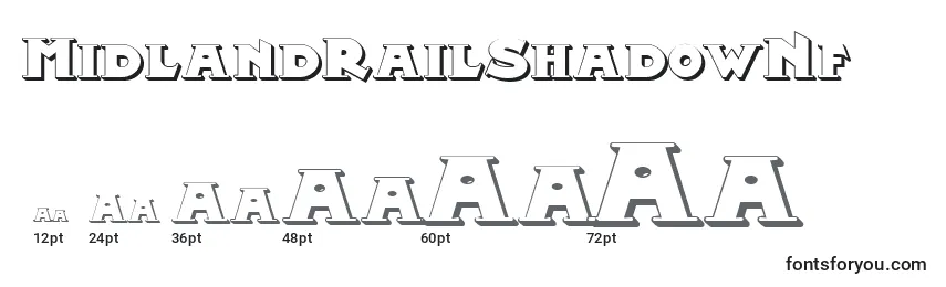 Размеры шрифта MidlandRailShadowNf