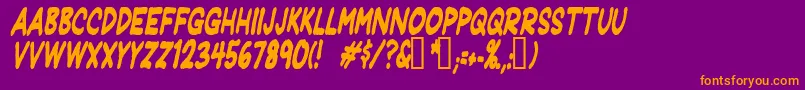 JeffreyprintJlCondensedItalic Font – Orange Fonts on Purple Background