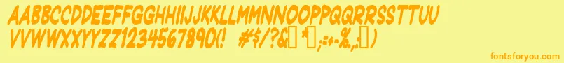 Weitere Informationen zur JeffreyprintJlCondensedItalic-Schriftart JeffreyprintJlCondensedItalic-Schriftart – Orangefarbene Schriften auf gelbem Hintergrund