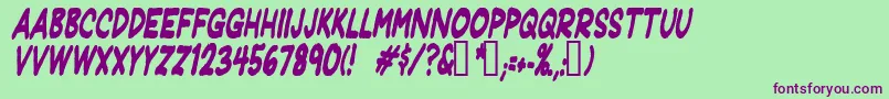JeffreyprintJlCondensedItalic Font – Purple Fonts on Green Background