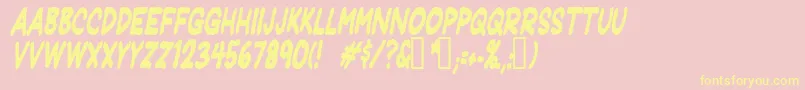 JeffreyprintJlCondensedItalic Font – Yellow Fonts on Pink Background