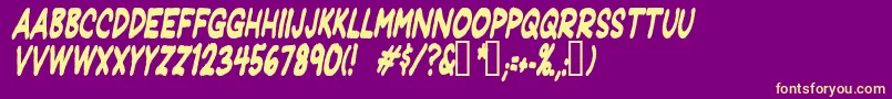 JeffreyprintJlCondensedItalic Font – Yellow Fonts on Purple Background