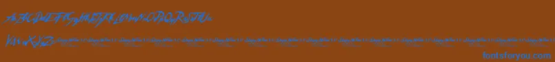 Czcionka SleepyHollow3.0 – niebieskie czcionki na brązowym tle