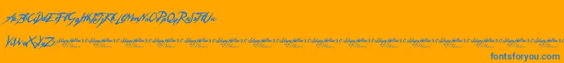 Fonte SleepyHollow3.0 – fontes azuis em um fundo laranja