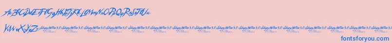 Fonte SleepyHollow3.0 – fontes azuis em um fundo rosa