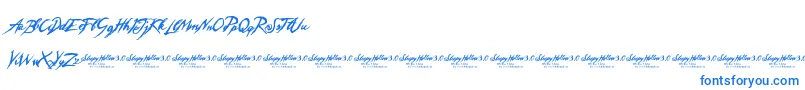 Police SleepyHollow3.0 – polices bleues sur fond blanc