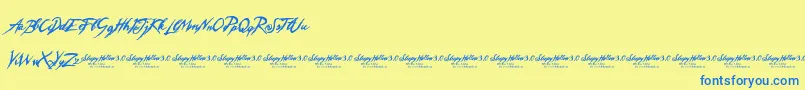 Police SleepyHollow3.0 – polices bleues sur fond jaune